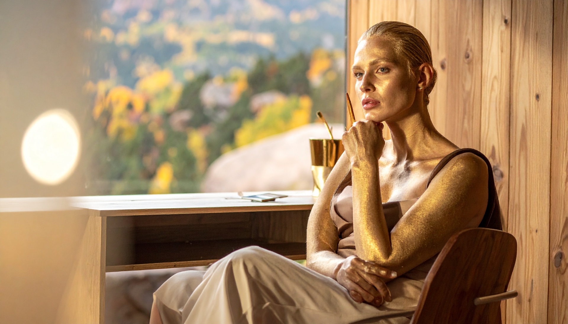 Golden hour portrait — the founder at the threshold